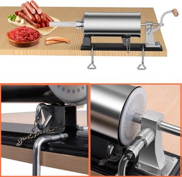 Ручна машина для набивання ковбас RELAX4LIFE 4,8 л, машина для набивання ковбас з 4 наповнювальними трубками, шприц для ковбас для