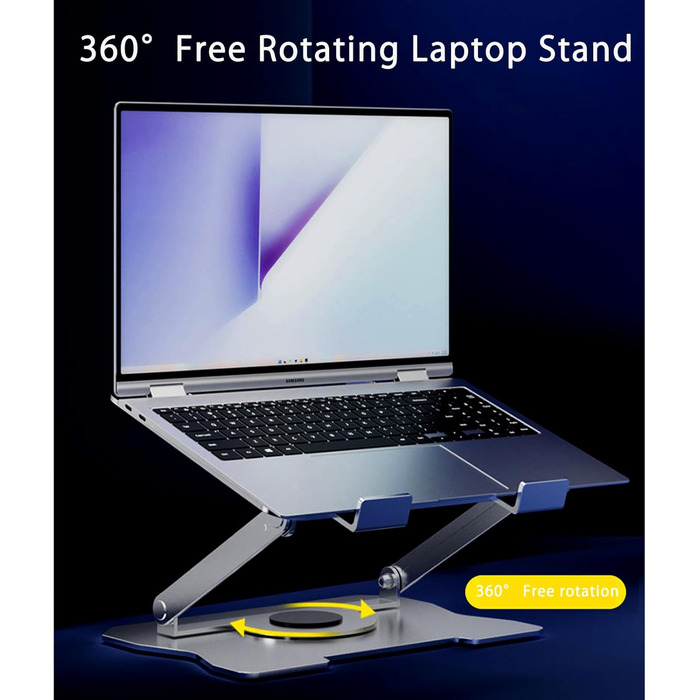 Підставка для ноутбука, металева, складана, портативна, з регульованим кутом нахилу та вентиляційними отворами, сумісна з ноутбуками до 17 дюймів