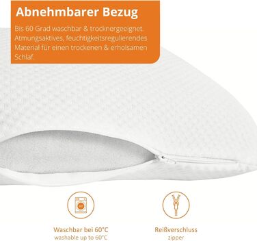 Ортопедична подушка для шиї Sleepling, надзвичайно жорстка тверда віско-подушка 40 x 80 см, в&39язкоеластична подушка, піна з ефектом пам&39яті, можна прати, сертифікована Oeko-Tex, зроблена в ЄС, біла, НАДЗВИЧАЙНО ТВЕРДА 40 x 80 см