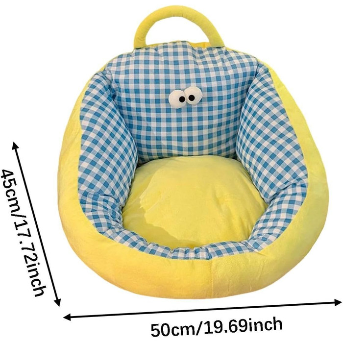 Дитячий диван-крісло, дитяче крісло для відпочинку, подушка на підлогу зі спинкою, декоративне сидіння для дивана, оксамитове м&39яке покриття з оксамиту та шовкової тканини для вітальні, синій, середній розмір