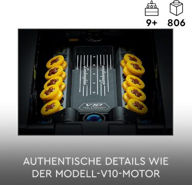 Модель іграшкової машинки, Набір для будівництва гоночних автомобілів для дітей, хлопчиків, дівчаток та шанувальників автоспорту, Колекційний автомобіль у подарунок (один), 42161 Technic Lamborghini Huracn Tecnica