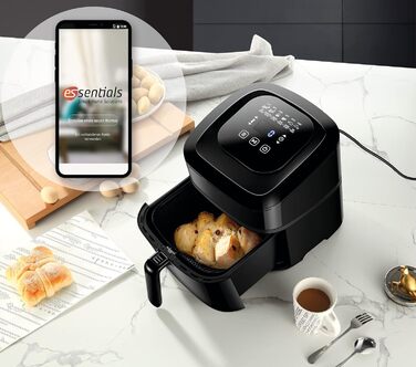 Розумна фритюрниця з Wi-Fi об'ємом наповнення 5,5 літрів Розумна фритюрниця з автоматичним налаштуванням температури та часу Можливе керування через додаток Фритюрниця без олії (1800 Вт)