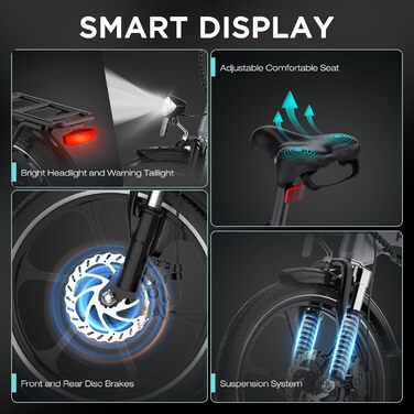 Складаний електровелосипед 16 дюймів, Електричний велосипед з акумулятором 36 В/7,8 Аг, Двигун 250 Вт 25 км/год, Запас ходу 35-70 км, Міський складаний електровелосипед Pedelec для дорослих та молоді, сірий