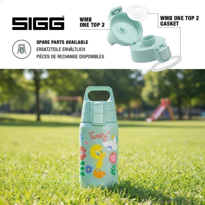 Дитяча пляшка для води з нержавіючої сталі - Shield One - Підходить для газованих напоїв - Герметична - Легка як пір&39їнка - Без BPA - 0,5 л Tweety