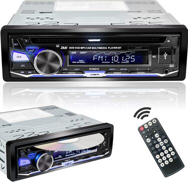 Автомобільна стереосистема Alondy з програвачем CD/DVD Bluetooth USB, CD-тюнер 1Din з радіо RDS FM AM MP3 SD AUX DVD-1 Din