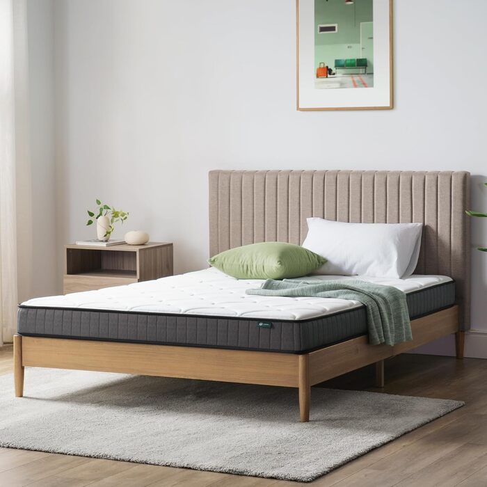 Двомісний матрац ZINUS пружинний та з піни з ефектом пам&39яті 135 x 190 см висота 15 см середньої жорсткості гібридний матрац, що підтримують шкіру ортопедичний пружинний матрац з підтримкою тіла двоспальний (135 x 190 см) білий