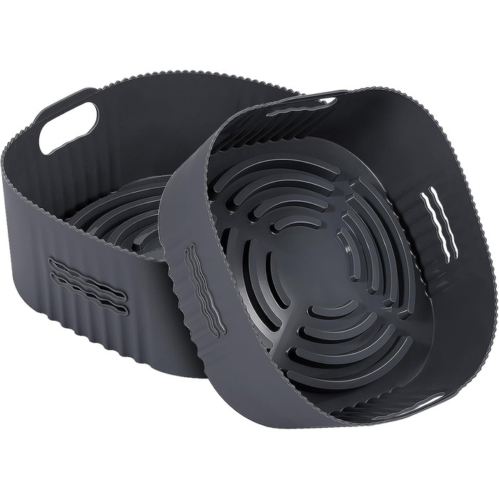 Силіконова форма для фритюрниці YINGRACE 22 см, аксесуари для фритюрниці 2 шт. Силіконова форма для випічки XXL 7.2 л, 8.3 л, COSORI 5.5 л, багаторазова замість паперу для випічки аксесуари для фритюрниці сірий