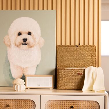 Кошик для зберігання з ротанга та морської трави, натуральний плетений кошик з кришкою, прямокутна плетена коробка для зберігання, комплект з 4 шт.