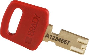 Замок блокувальний Brady SafeKey (NYL-RED-38ST-KD) нейлоновий з сталевою дужкою 38 мм, червоний, індивідуальний ключ -