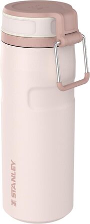 Пляшка Stanley IceFlow Twist Flip 0,47 л - Зберігає напої крижаними протягом 12 годин - 3 днів - Можна мити в посудомийній машині - Перероблена нержавіюча сталь - Без BPA - Двостінна вакуумна ізоляція - Рожевий кварц 470 мл