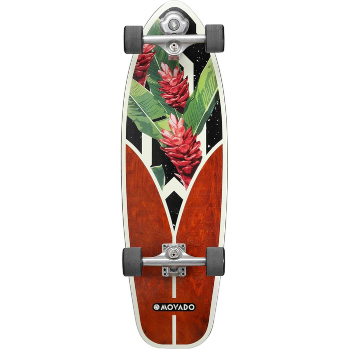 Серф-скейтборд Tropical Vintage Retro Cruiser лонгборд вінтажний ретро-круїзер тропічний ABEC-11 високошвидкісний унісекс повний комплект Deck 1 для карвінгу серфінгу по асфальту дерев'яна дека оригінал 2025