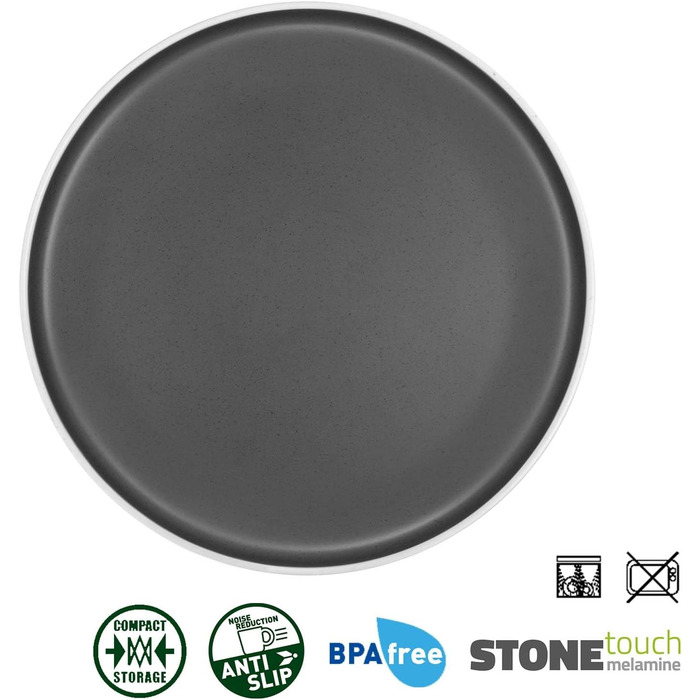 Набір меламінового посуду для кемпінгу 12 предметів - Тарілки та миски для 2-4 осіб DOLOMIT Midday - Штабелюється, стійкий до подряпин Midday, 12 предметів