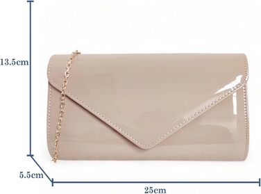 Клатч/Сумочка лакована для нареченої, весілля, вечірки, середнього розміру, колір нюд