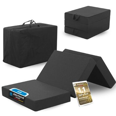 Розкладний матрац для гостей Arensberger Amalia 90x200 см 16 см надтовстої гелевої піни NANOCELL Матрац-кушетка та підлога Складаний матрац із сумкою для перенесення Ліжко для кемпінгу та подорожей 90 x 200 см