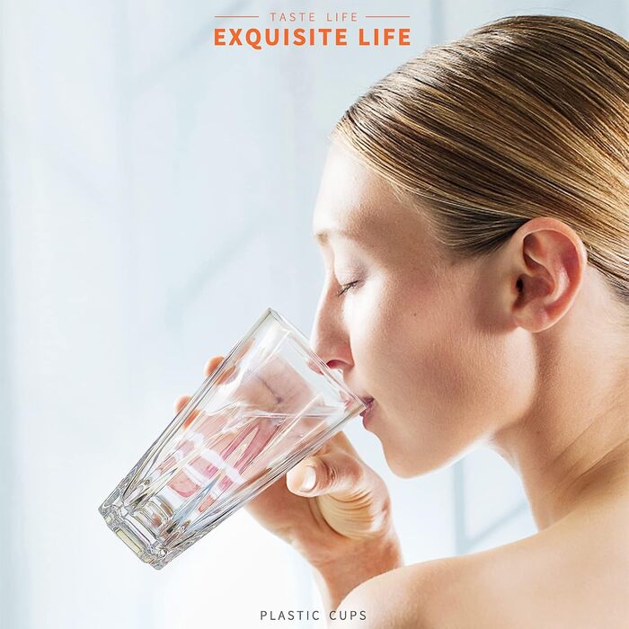 Пластикові стакани Asashizen PC 385 мл набір з 4 шт. , акрилові стакани для пиття, стакани для миття в посудомийній машині, для ді