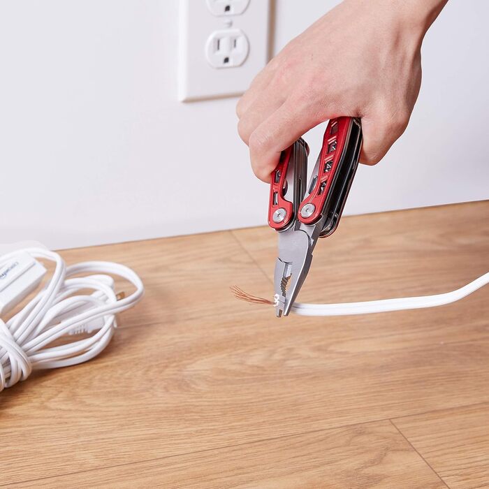 В 1 мультитул з нержавіючої сталі з нейлоновим чохлом, червоний 8 в 1 червоний, 8