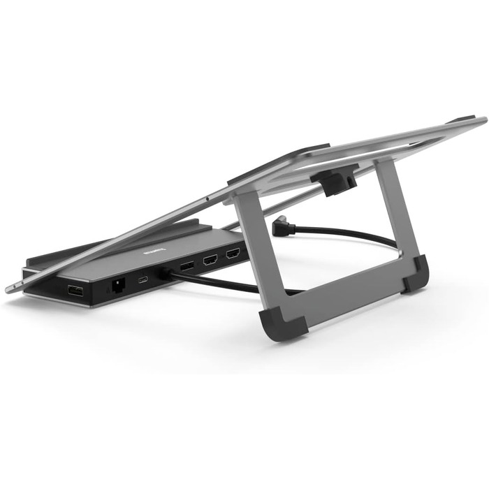 Хаб-Докстанція з Підставкою для Ноутбука, 12 портів (4 шт. USB-A, 2 шт. HDMI, 3 шт. USB-C, DisplayPort, LAN/Ethernet, 3.5 мм аудіо, 12-в-1 USB-C Хаб для Офісу чи Дому)