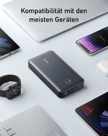 Для ноутбука), 24 000mAh 65W, мобільний зарядний пристрій для MacBook Pro, Dell XPS, Microsoft Surface, iPad Pro, iPhone 13 Pro, i