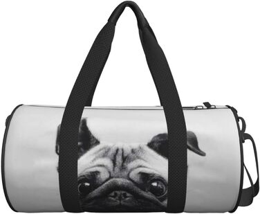 Дорожня сумка-циліндр з мопсом, спортивна сумка для чоловіків та жінок, сумка для подорожей, спортивний баул