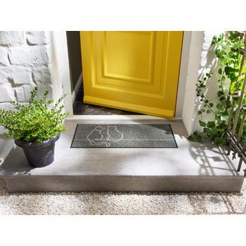 Килимок для дверей, Lovetails 35x75 см, для використання всередині та зовні приміщень, можна прати, сірий 35 x 75 см (прямокутний)