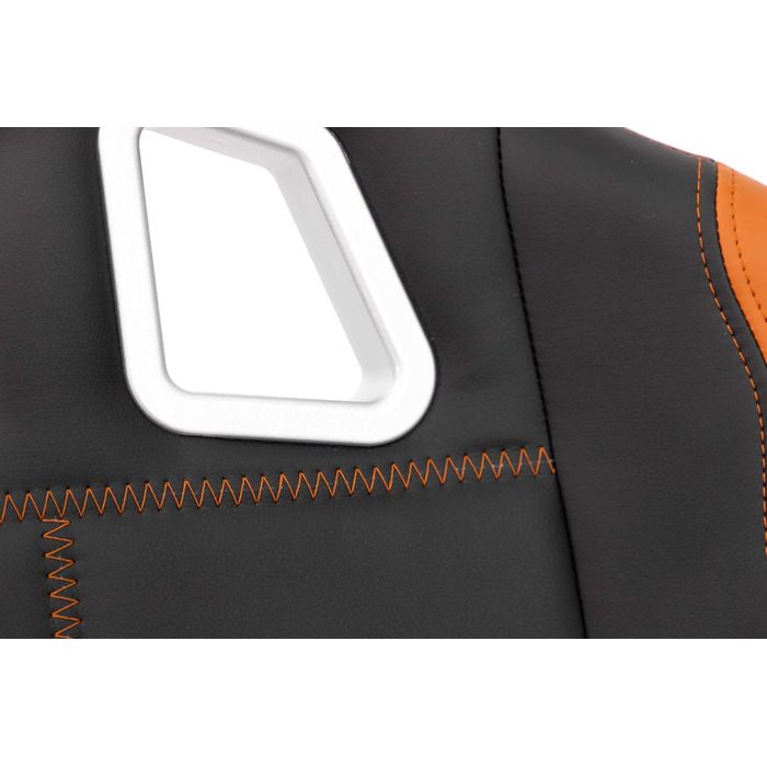 Преміальне гоночне крісло XL, офісне крісло, ігрове крісло XL, крісло керівника, обертове крісло Fire - Робоче крісло з поперековою опорою - Ігрове крісло - Витримує до 150 кг - Штучна шкіра - Чорний/Помаранчевий Fire (Помаранчевий)