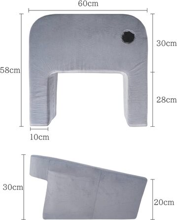 Стабільна ігрова подушка для колін, гра сидячи в ліжку, м&39яка подушка для колін для дорослих, зручна подушка для відпочинку, подушка для читання, сірий колір