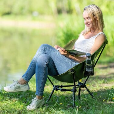 Складане крісло для кемпінгу, легке, регульоване по висоті Невеликий розмір упаковки Складане крісло для кемпінгу Ультралегке крісло для риболовлі Пляжне крісло на ніжках Зелене