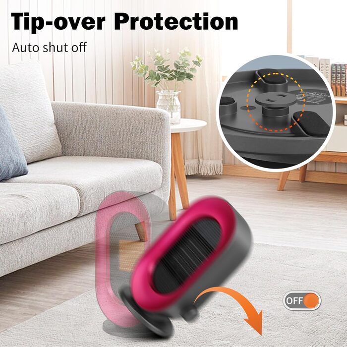 Енергозберігаючий вентилятор-обігрівач, невеликий вентилятор-обігрівач Sendowtek 900 Вт з керамічним нагрівальним елементом PTC, 3 режими нагріву, швидкий нагрів, захист від перегріву та перекидання, портативний електричний обігрівач для дому, офісу, спал