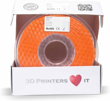 Мм ПОМАРАНЧЕВИЙ 1кг - високоякісна нитка для 3D-друку, легко друкується, ідеально підходить для моделей та прототипів, 3D PLA 1.75