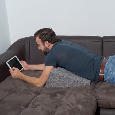 Фантастична міні-клинна подушка 60x40x20 см універсальна клиноподібна подушка. Подушка для читання для ліжка та дивана. Зручна спинка з чохлом, який можна прати. Формостійка рефлюксна подушка. Сірий меланж