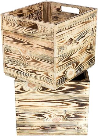 Гарні дерев&39яні кошики-коробки, підходять для Ikea Kallax, для зберігання шкільного приладдя / іграшок, нові, 37,5x32x32,5 см (полум&39яні), 4