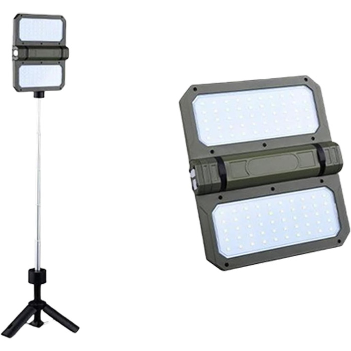 Портативний телескопічний кемпінговий ліхтар з регульованою підставкою та вбудованим блоком живлення для активного відпочинку на свіжому повітрі