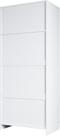 Шафа SONNI з дзеркальними дверима білого кольору, універсальна 2-дверна шафа для вашої спальні, 76 см (Ш) x 47 см (Г) x 180 см (В).