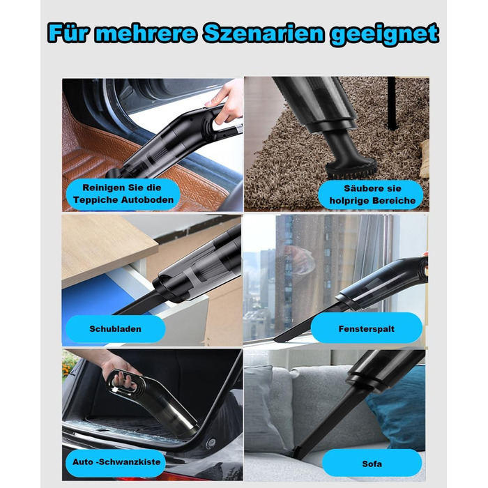 Акумуляторний ручний пилосос акумуляторний, безмішковий 15000Pa ручний пилосос акумуляторний безмішковий Переможець тесту вологого