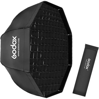 Портативна парасолька Godox 95 см, восьмикутна, набір відбивачів Softbox із стільниковою сіткою та сумкою для перенесення, для студійного фотоспалаху