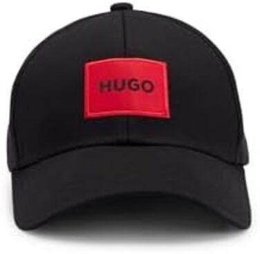 Чоловіча кепка HUGO Men-X 581-RL з бавовняної саржі з червоним логотипом Один розмір Чорний1