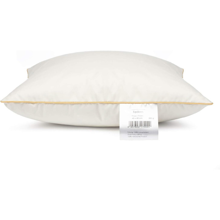 Пухова подушка H&F Home Textiles 40x40 см Наповнювач подушки 300 г 100 пір&39я Подушка із сертифікатом Oeko-Tex Чохол 100 бавовна