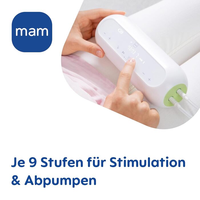 Подвійний молоковідсмоктувач MAM 2в1, гнучке використання як ручний молоковідсмоктувач або електричний молоковідсмоктувач, а також