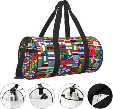 Спортивна сумка з прапорами країн світу, для фітнесу, подорожей та багажу. Велика дорожня сумка на вихідні для жінок та чоловіків.