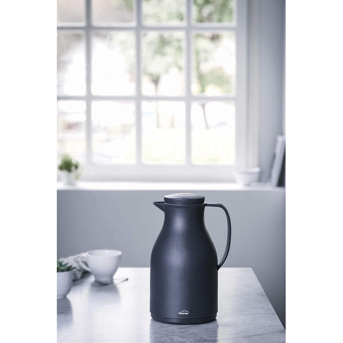 Термос LACOR 62564, без BPA, з подвійними стінками, з внутрішнім скляним шаром, матовий, сірий, 1,50 л, поліпропіленове скло, 1,5 літра сірого кольору 1500 мл