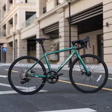 Шосейний велосипед ROCKBROS для підлітків, 22 дюйми, алюмінієвий, дитячий, SENSAH PHI 10-швидкісна система перемикання передач, механічні дискові гальма, легка рама з внутрішнім прокладанням тросів, ергономічний для велосипедистів зростом 140-155 см, бірю