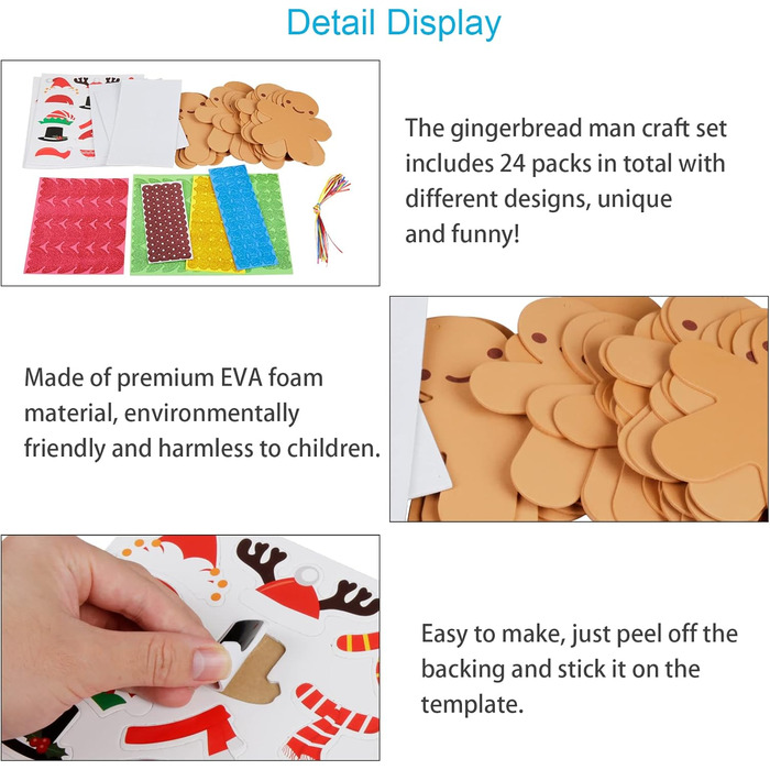 Набір для творчості LAMEK, 24 шт., пряниковий чоловічок із пінорезини