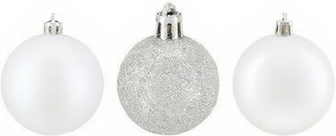 Різдвяні кульки набір із 76 шт білі Relaxdays