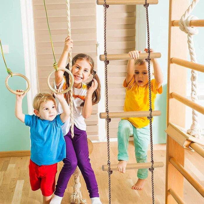 Багатофункціональна гойдалка-трапеція,Трапеція з пластиковими кільцями,Багатофункціональна дитяча дерев'яна трапеція,Трапеція з кі