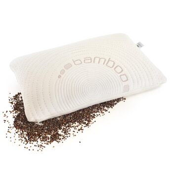 Гречана подушка, подушка для шиї, гречана подушка для голови від болю в шиї, подушка для сну на боці з бамбуковими наволочками, подушка для підтримки шиї з гречаної лушпиння, ортопедична подушка (40x60 см)