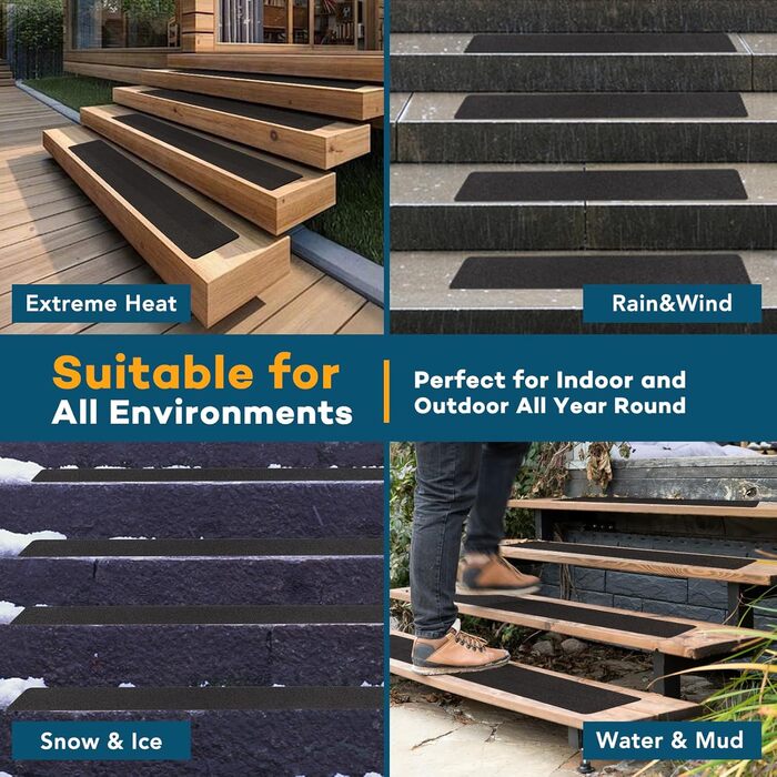 См, попередньо нарізана, зернистість 80, міцний клей, нековзка, самоклеюча стрічка для сходів, терас, сходинок 1 4 дюйма * 30 дюймів, 20 шт., 10,2