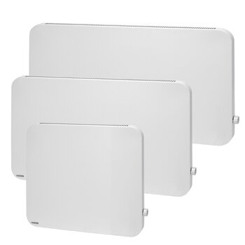 Інфрачервоний гібридний обігрівач VASNER Konvi Plus Електричний обігрівач з термостатом, 600-1200 Вт, гібридний інфрачервоний обігрівач, білий колір із закругленими кутами, настінний, 3-річна гарантія, німецька карбонова технологія (900 Вт)