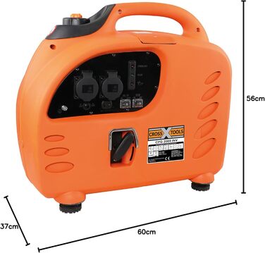 Бензиновий інверторний генератор електроенергії - Генераторна установка - Генератор (макс. потужність 2 200 Вт, 2 розетки 2 В розетки 1 х 12 В, технологія INV дозволяє заряджати ноутбук, мобільний телефон і т.д.) CPG 2000 INV, 68040 2,200 Вт максимальна п