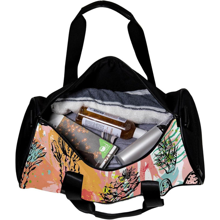 Спортивна сумка, маленька дорожня сумка, сумка для йоги, тропічні рослини, барвистий кактус, сумка для фітнесу на відкритому повітрі, сумка-шопер
