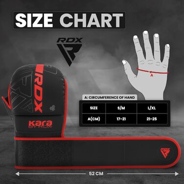 Рукавички RDX MMA для тренувань з греплінгу в бойових мистецтвах, шкіряні рукавички для спарингу Maya Hide Kara, боксерські рукавички для муай-тай, кікбоксингу, фріфайту, рукавички для боксерського мішка (багаторазові), червоні, розмір S/M